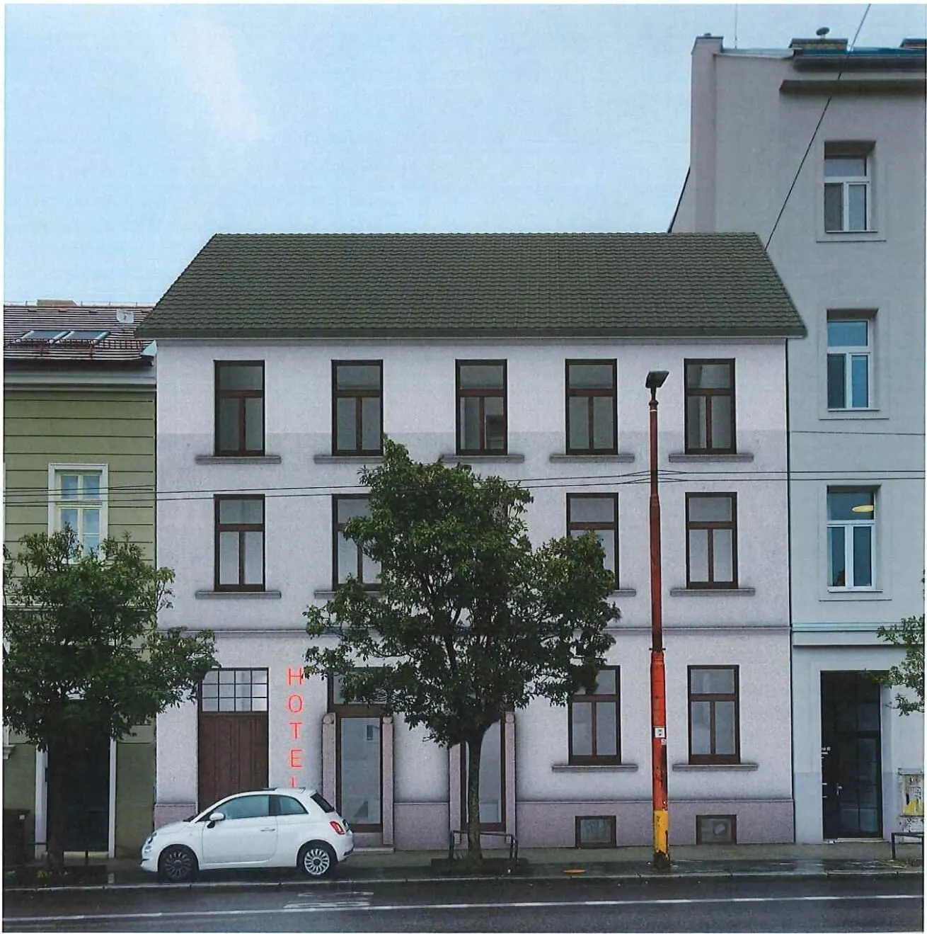 Navrhovaný stav uličnej fasády po obnove