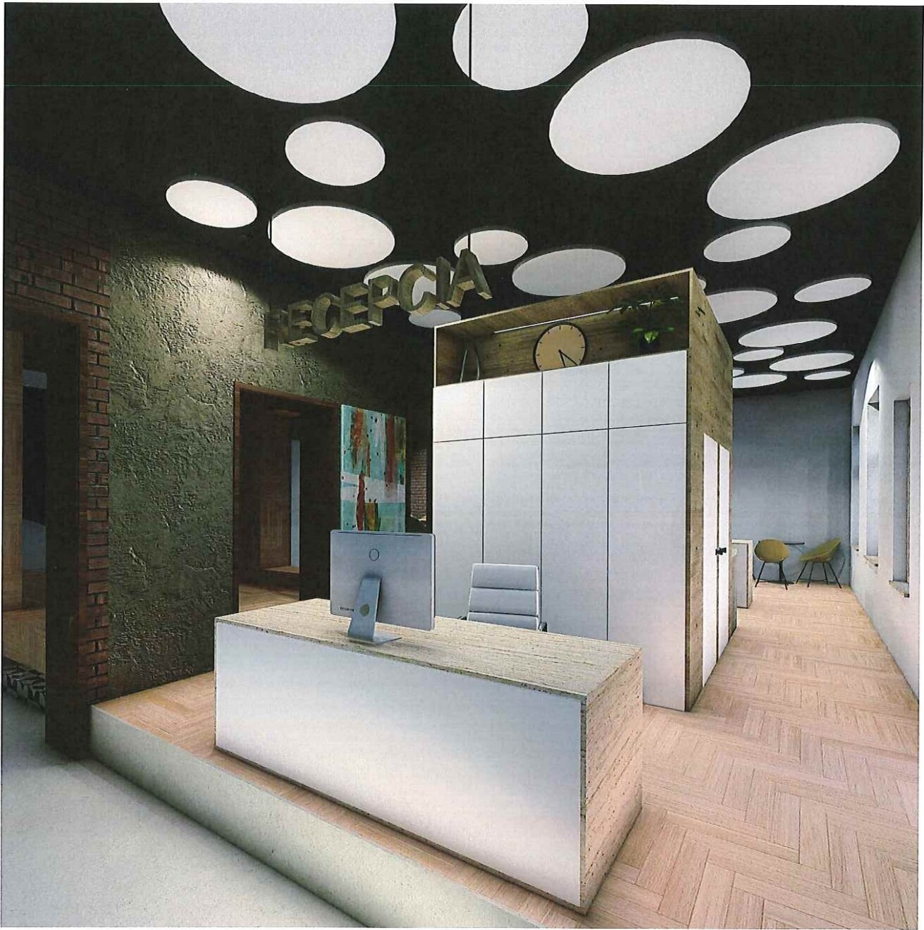 Vizualizácia recepcie hostela